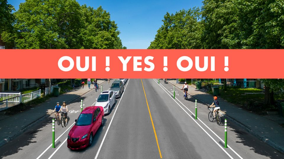 OUI aux nouvelles pistes cyclables dans Parc-Extension