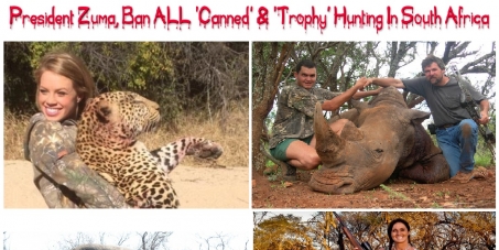 Mr Jacob Zuma, President of South Africa: Ban ALL Forms of 'Canned' & 'Trophy' Hunting In South Africa