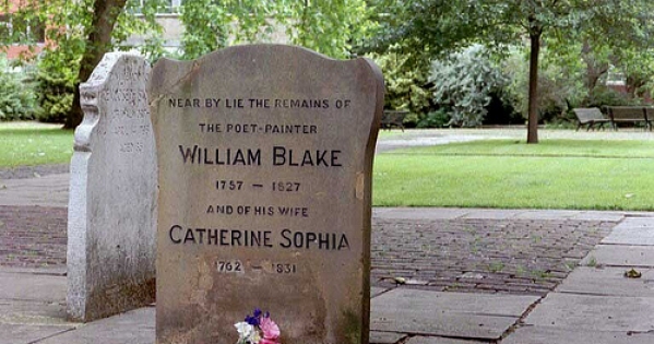 William Blake, poet-painter: we ask you to magically obstruct the development of towerblocks by Bunhill Fields.