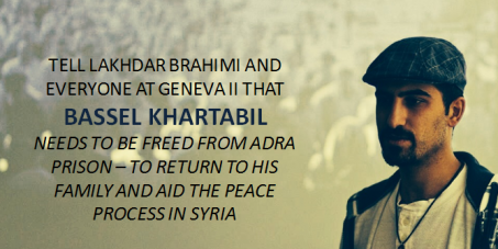 Lakhdar Brahimi, UN & Arab League Envoy to Syria: Free Bassel Khartabil, the man who opened the Internet in Syria