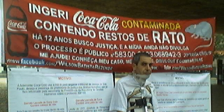 Providências da Coca Cola por ingestão da bebida com restos de rato.