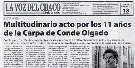 Petición a O.I.T., trate CASO MIGUEL BENITO CONDE OLGADO, expida resolución/ recomendación al
Gobierno República Argentina restitución puesto trabajo en empresa de energía
del Chaco S.E.CH.E.E.P