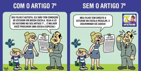 Pela inclusão escolar dos autistas! Pela manutenção do veto ao artigo 7o!