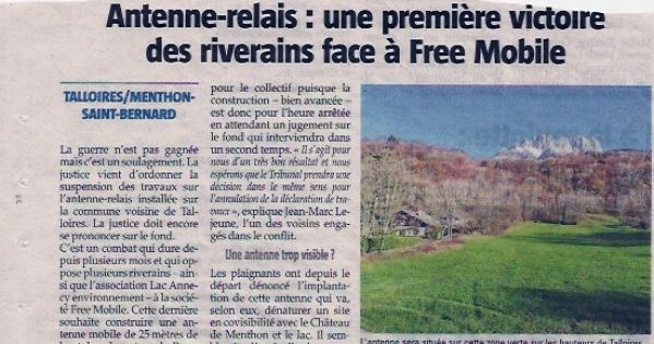 NON A l'ANTENNE 5G a Menthon St Bernard / Talloires