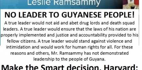 Julio Frenk- Dean of the Harvard T.H Chan School of Public Health: Sever any and all affiliation with Mr. Leslie Ramsammy, former MOH Guyana