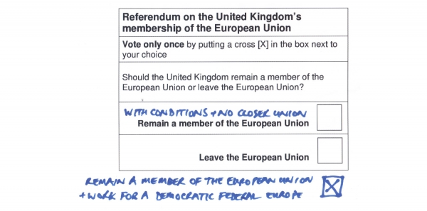 UK Government: EU membership referendum is undemocratic.